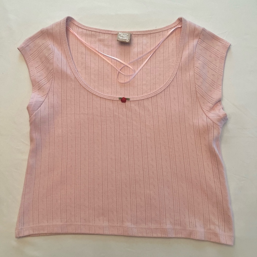 H&M Light Pink Textured Tank Top
